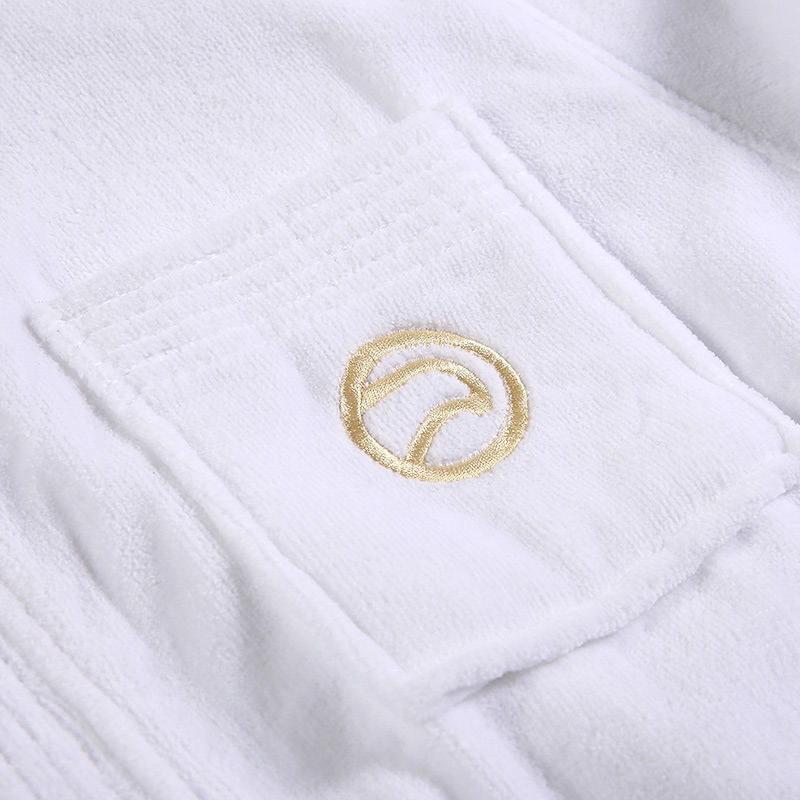 Furry Super soft hotel bathrobe with unique embroidery logo design