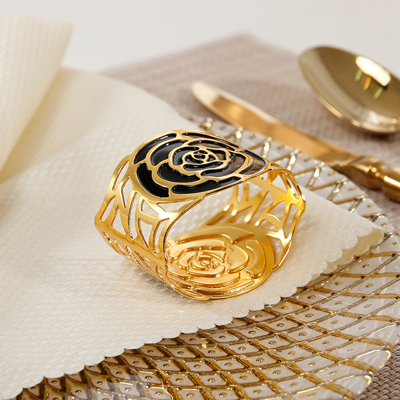 Gold party napkin rings