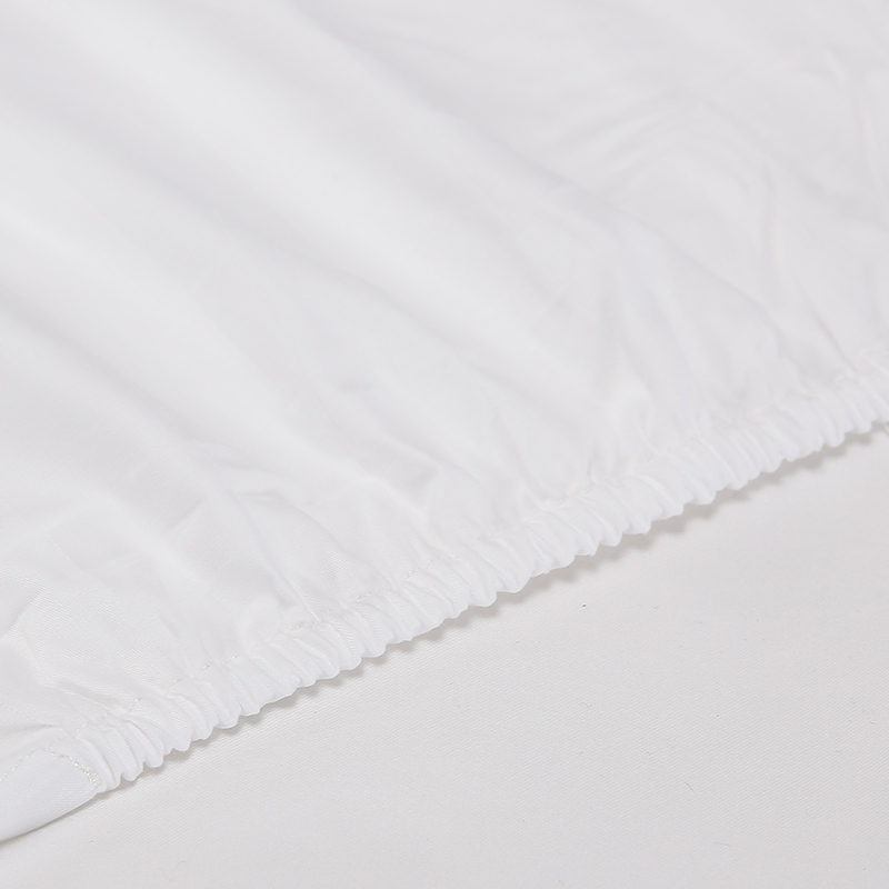 white cotton hotel fitted sheet