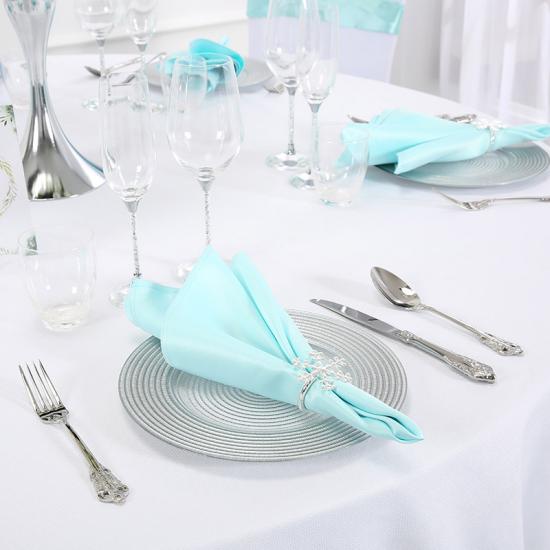 Round Royal Withe Tablecloth for Wedding, Restaurant or Banquet