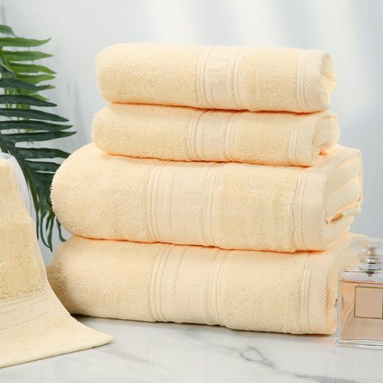 16S Ivory Yellow Color Special Satin Towel Set