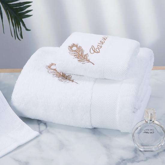 Egyptian Cotton White Hotel Style Bath Towel Rack