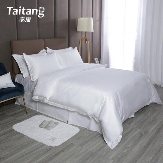 4 Pc Pure White Extra Long-Staple Combed Cotton Bedding Queen Sheet for Bed