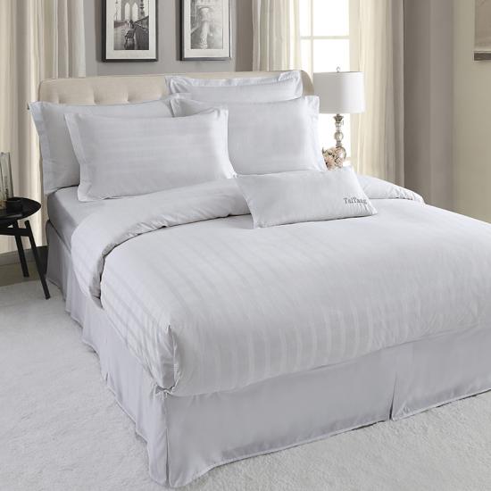 50/50 Polycotton Plaid Bed Sheets Pillowcase White