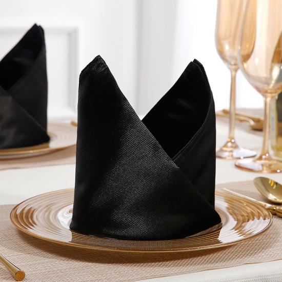 Black Dinner Napkins With Butterfly Ring