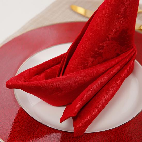 Waterproof Red Folding Table Setting Napkin