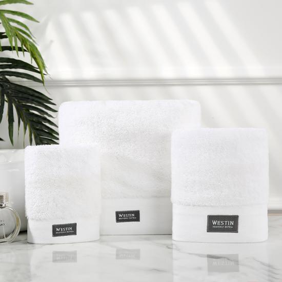 Luxurious Long Looped Pile Towels With Classic Border