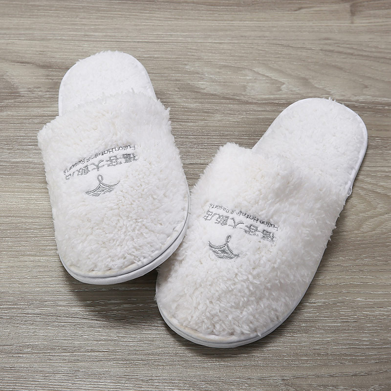 Embroidery your Logo-Double Hemmings 5 Star Hotel Slippers 